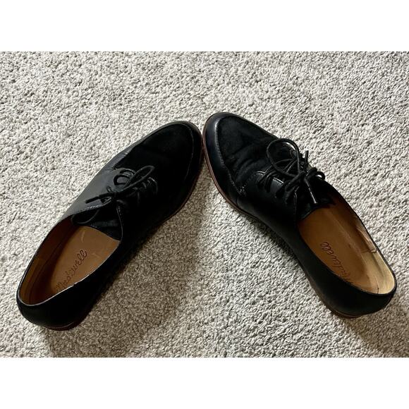 Madewell Alex Black Leather & Suede Lace-Up Oxfords Sz 7.5 - Picture 7 of 8